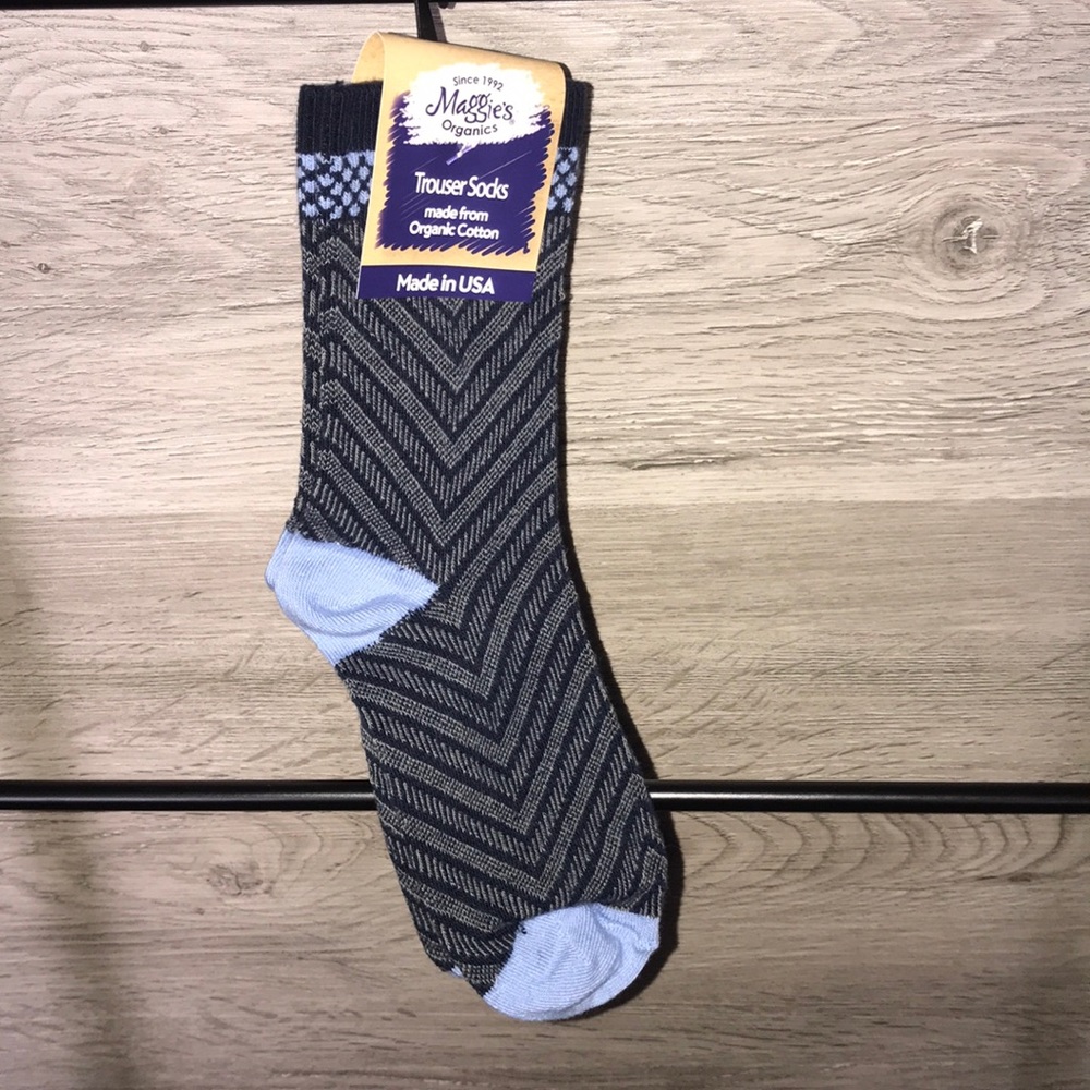 NWT- Maggie’s Organics Trouser Socks, Blue